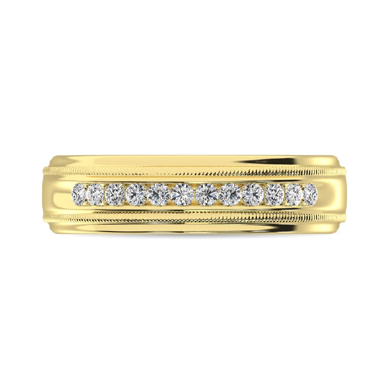 Alternative engagement ring for women-14K Yellow Gold 1 Ct.Tw. Diamond Mens Machine Band