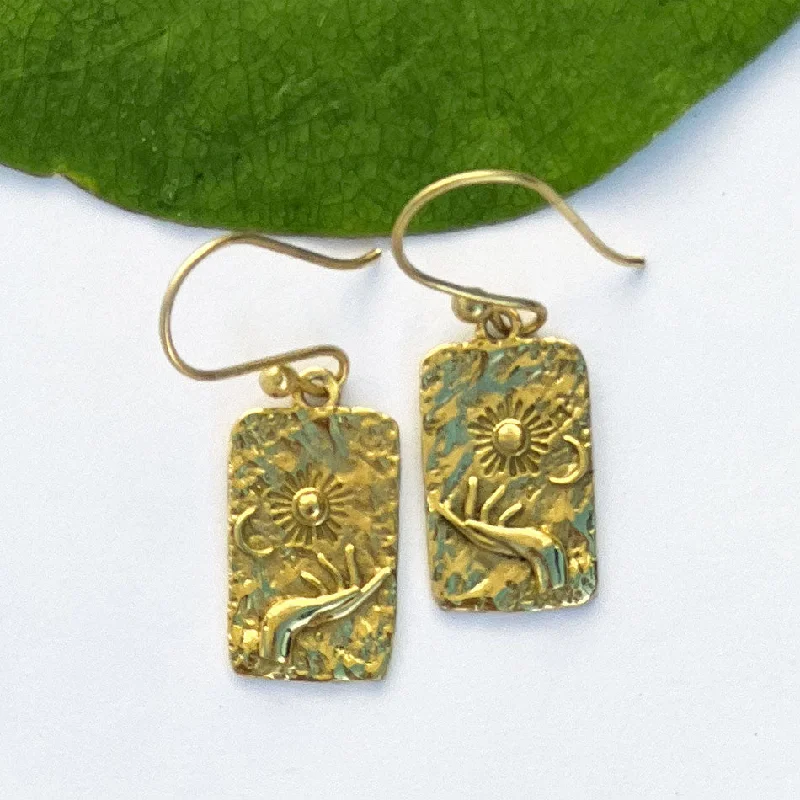 Custom earrings for women-Sun In Hand Earrings, India