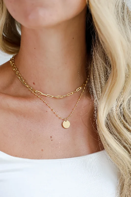 Infinity necklace for women-Madeline Gold Layered Chain Necklace