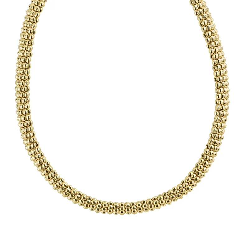 Trendy necklace for women-Caviar Gold 18K Gold Caviar Necklace | 9mm