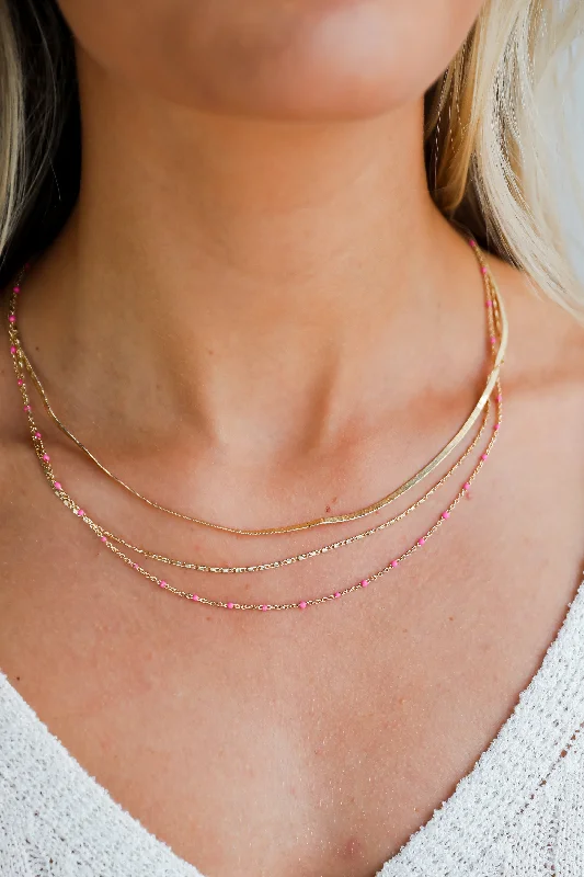 Multi-layer necklace for women-Tori Gold Layered Chain Necklace