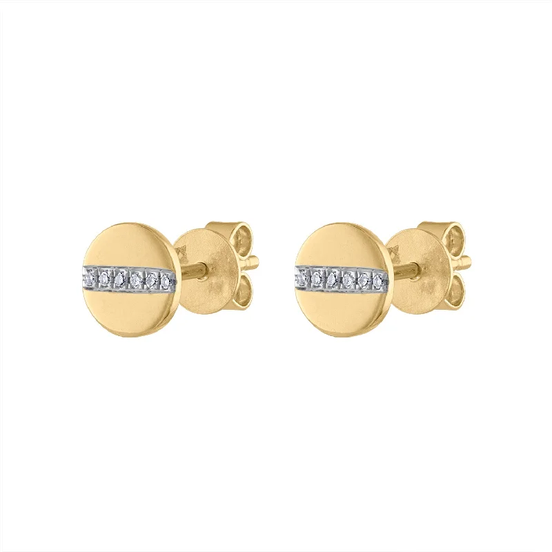 Custom gold earrings for women-14KT GOLD DIAMOND SCREW EARRING