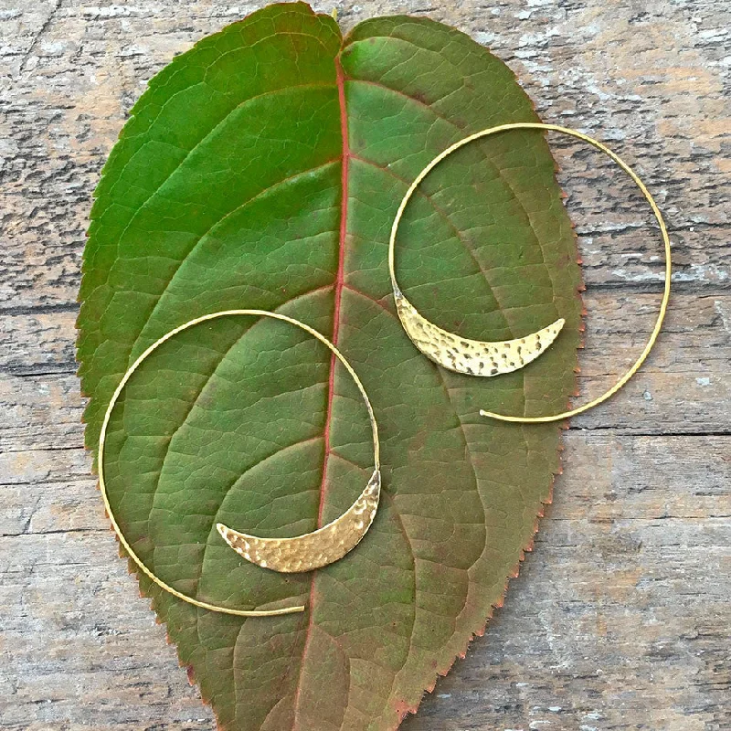 Unique earrings for women-Freedom Hoops - Gold, India