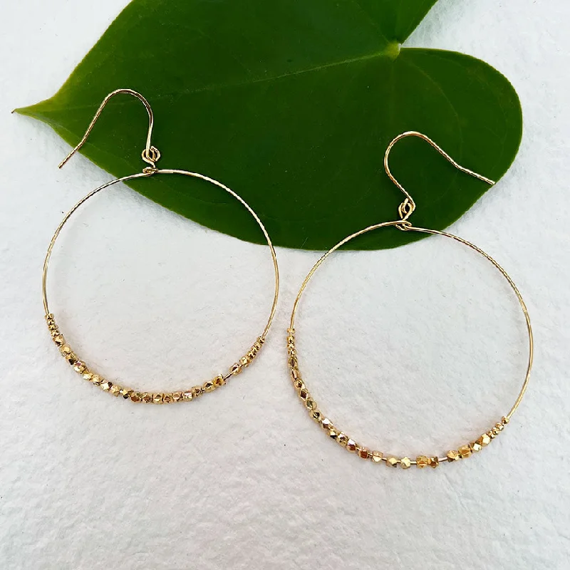 Long drop earrings for women-Self Worth Hoops - Gold, India