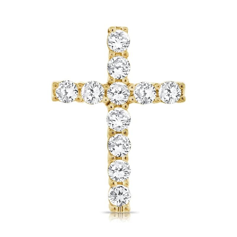 Alternative engagement ring for women-Classic Essentials 14K Gold Diamond Cross