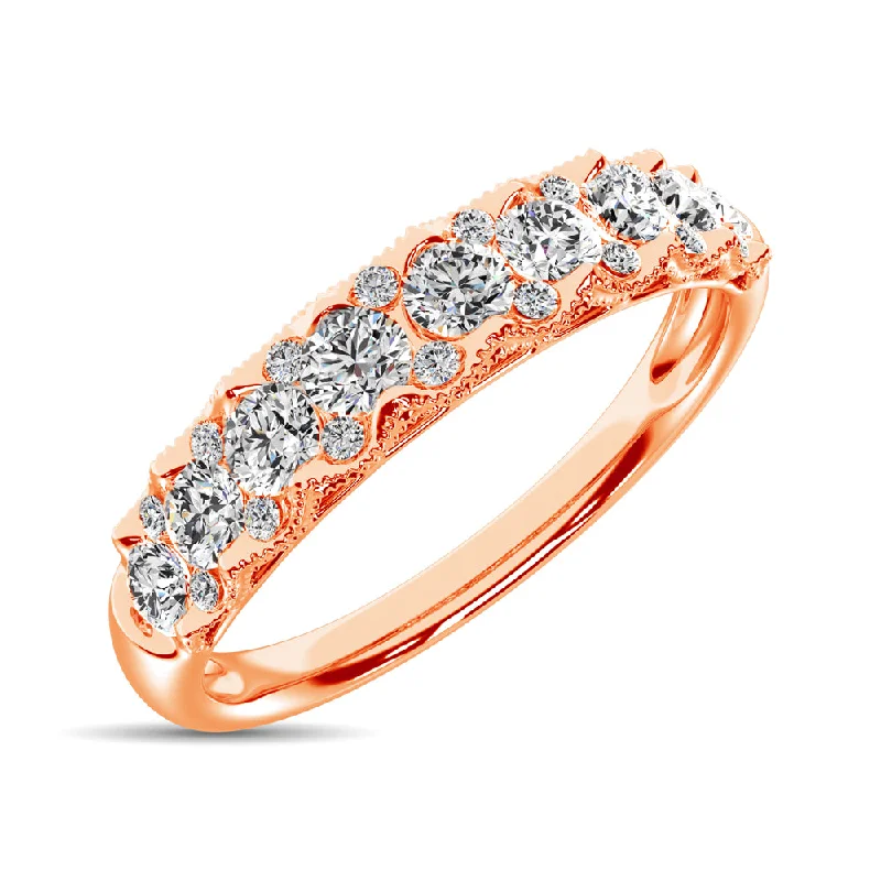 Affordable diamond engagement ring for women-10K Rose Gold Diamond 1/2 Ct.Tw. Anniversary Ring