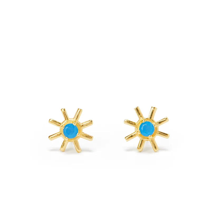 Moonstone earrings for women-Eclipse Stud Earrings