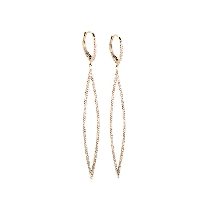 Diamond earrings for women-Marquise Dangle Earrings