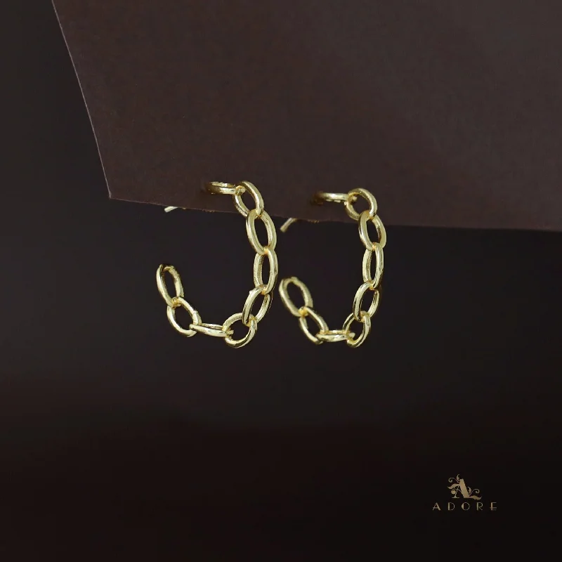 Delicate necklace for women-Golden Chain Hoop