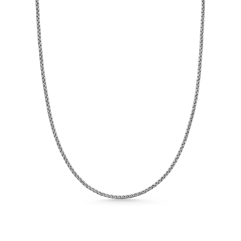 Love necklace for women-Box Chain Necklace in Sterling Silver with 14K Yellow Gold Accent\, 1.7mm