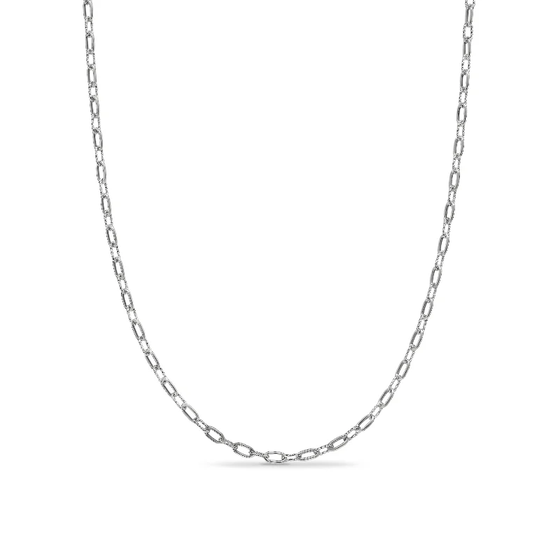 Diamond heart necklace for women-DY Madison® Chain Necklace in Sterling Silver\, 3mm