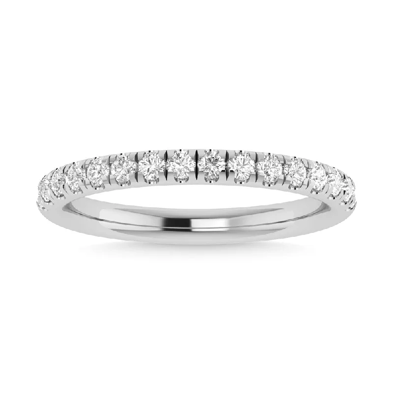 Engagement ring set for women-Diamond 3/8 Ct.Tw. Anniversary Band in 14K White Gold