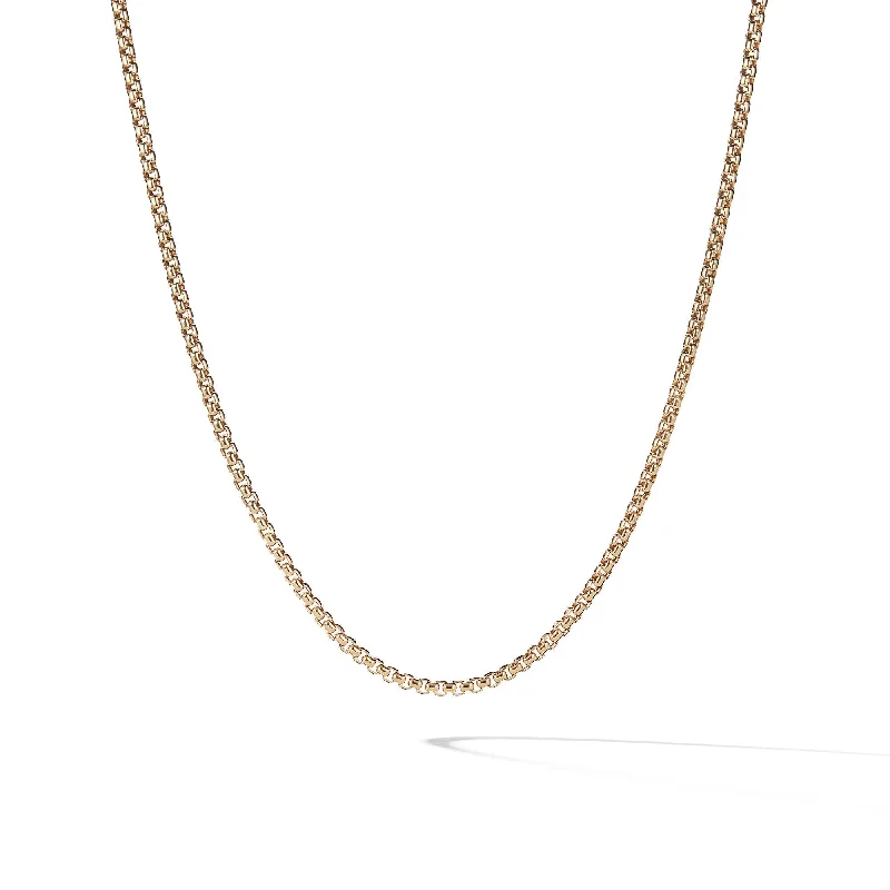 Simple necklace for women-Box Chain Necklace in 18k Yellow Gold\, 2.7mm