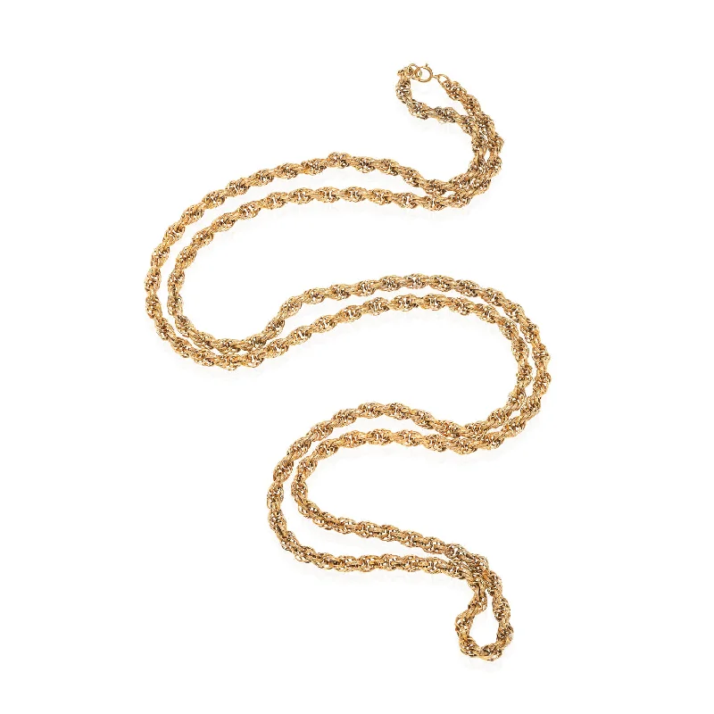 Boho necklace for women-Victorian Style Long Gold-Plated Twisted Rope Chain Necklace 60"