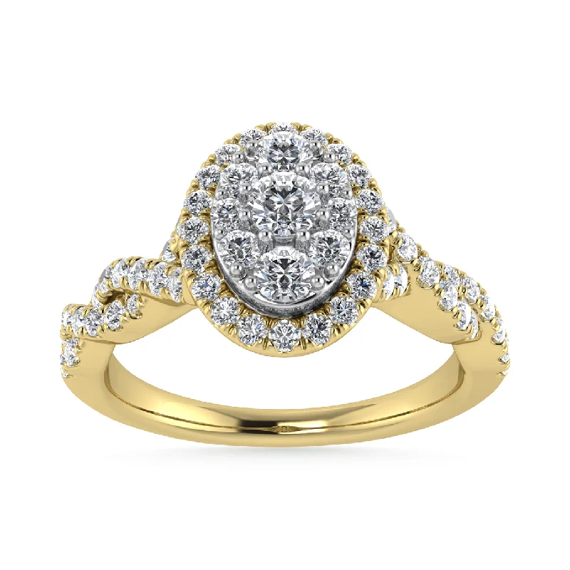 Split shank engagement ring for women-Diamond 1/2 Ct.Tw. Bridal Ring in 10K Yellow Gold