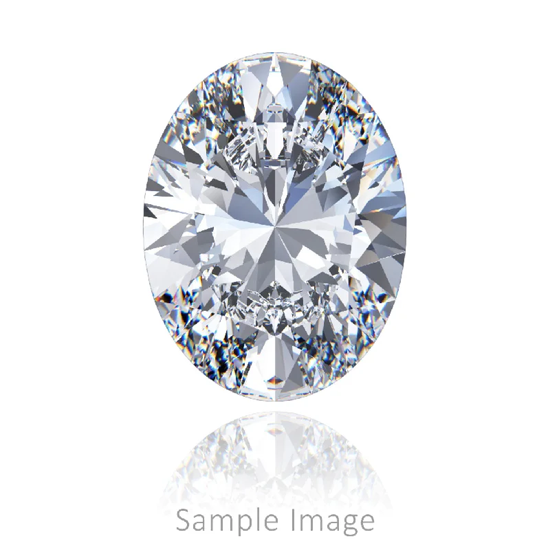 Engagement ring with side stones for women-2.02 CT Loose Diamond - Oval (I-I2)