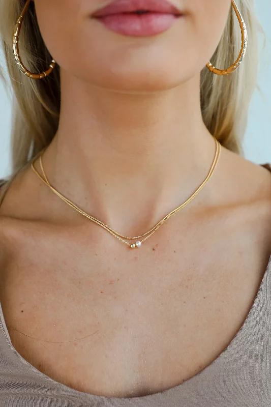 Birthstone gold necklace for women-Lauren Layered Chain Necklace