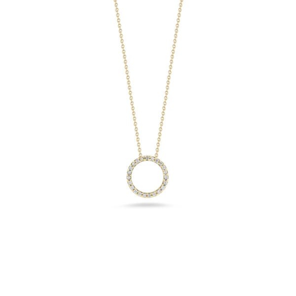 Circle necklace for women-18K YELLOW GOLD TINY TREASURES SMALL DIAMOND CIRCLE NECKLACE