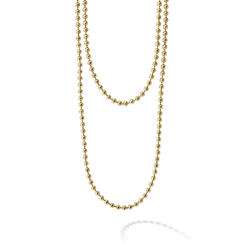 Love heart necklace for women-Caviar Gold 18K Gold Beaded Necklace