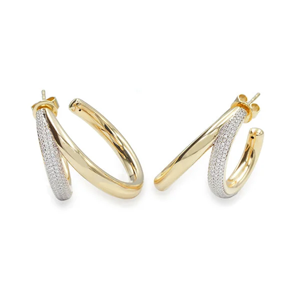 Small stud earrings for women-Madre Thick Double Line Claw Hoops