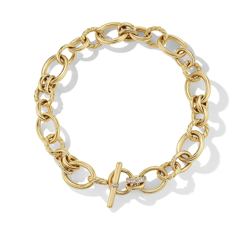 Multi-layer necklace for women-DY Mercer™ Chain Necklace in 18K Yellow Gold with Diamonds\, 25mm