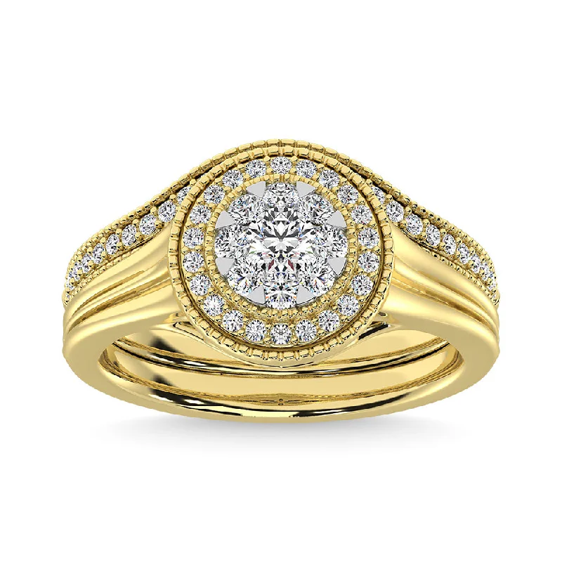 Engagement ring with a large diamond for women-Diamond 3/4 Ct.Tw. Mens Fashion Ring Ring in 14K Yellow Gold