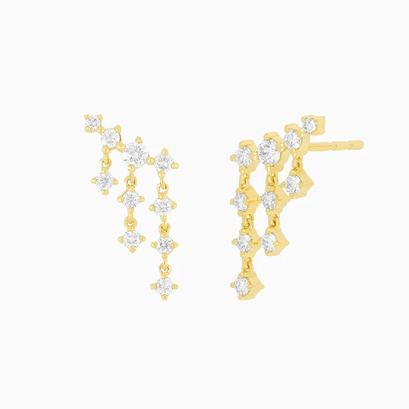 Oversized earrings for women-Diamond Drip Stud Earrings