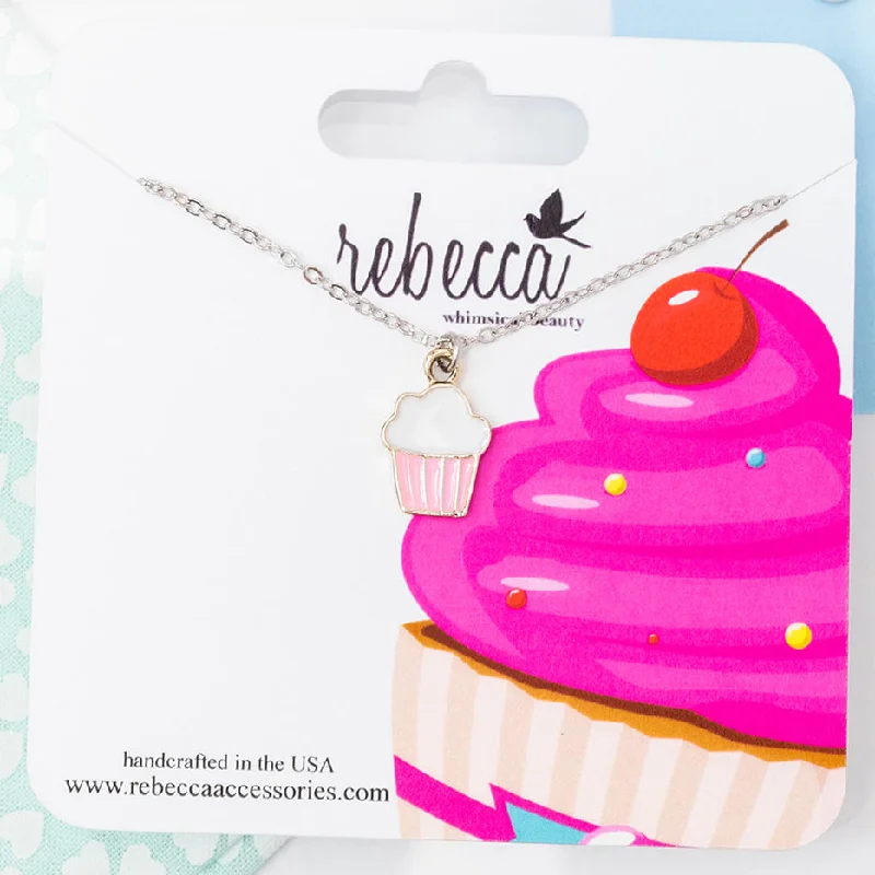 Bar necklace for women-Cupcake Mini Necklace