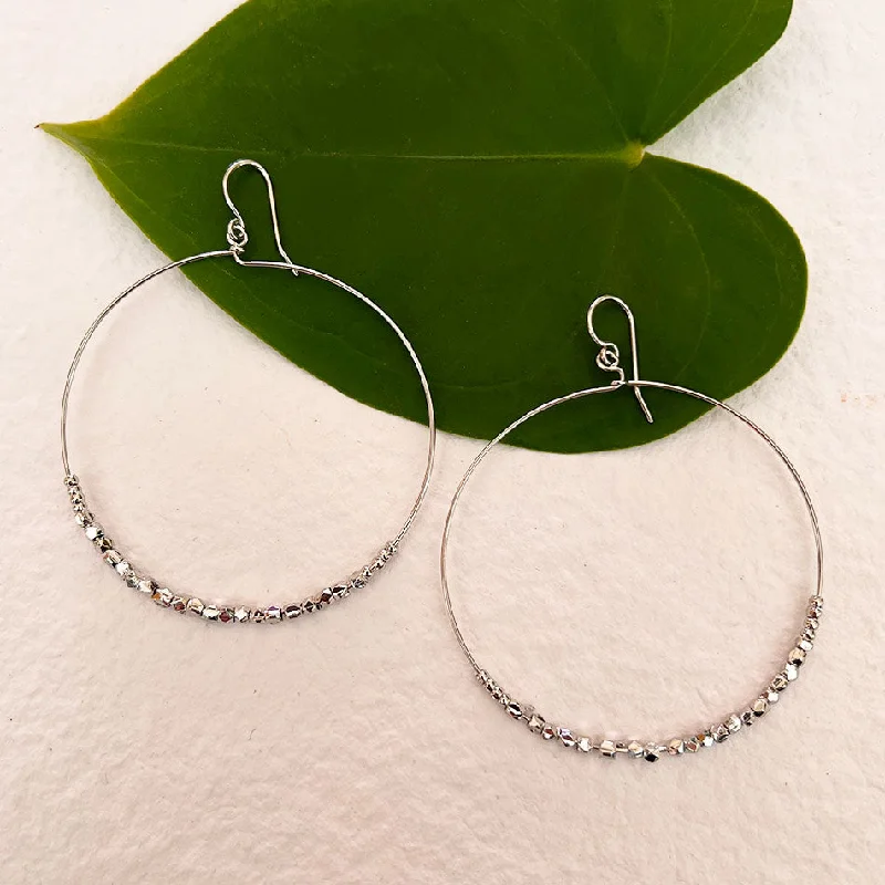 Modern earrings for women-Self Worth Hoops - Silver, India