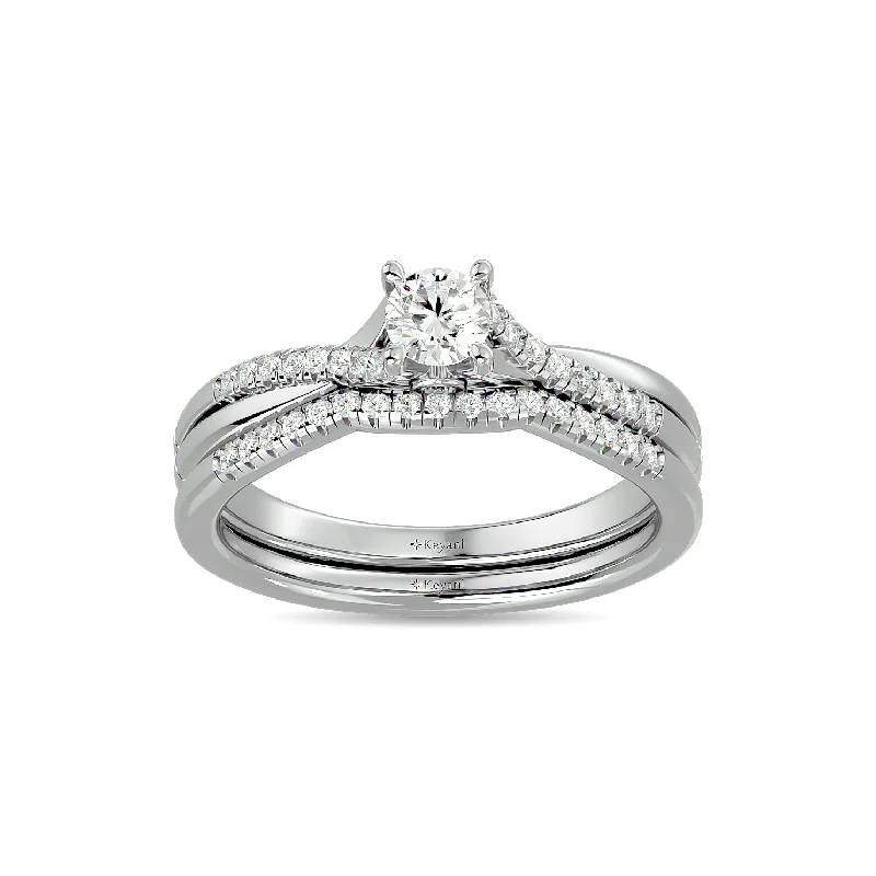 Elegant engagement ring for women-Diamond 1/2 Ct.Tw. Bridal Ring in 14K White Gold