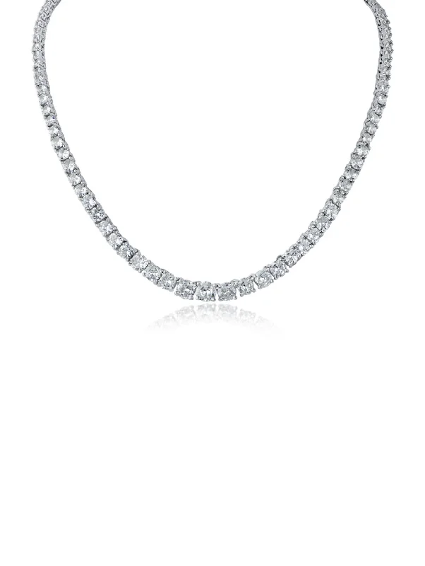 Crystal necklace for women-Graduated Round Necklace