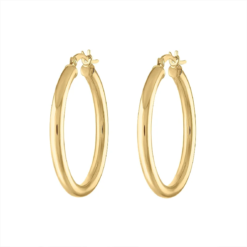 Elegant earrings for women-14KT GOLD MEDIUM HOOP EARRING