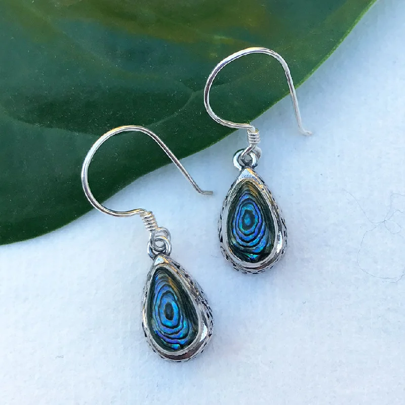 Swarovski earrings for women-Antik Abalone Earrings - Sterling Silver, Indonesia