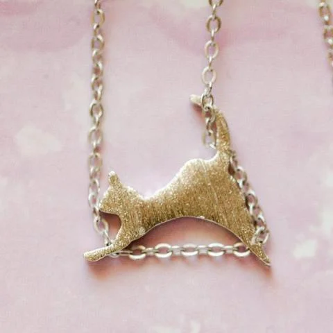 Personalized necklace for women-Cat Climbing Necklace