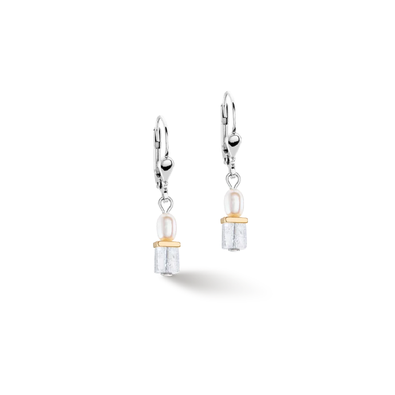 Drop earrings with gemstones for women-Earrings Princess Fusion Pearls bicolour