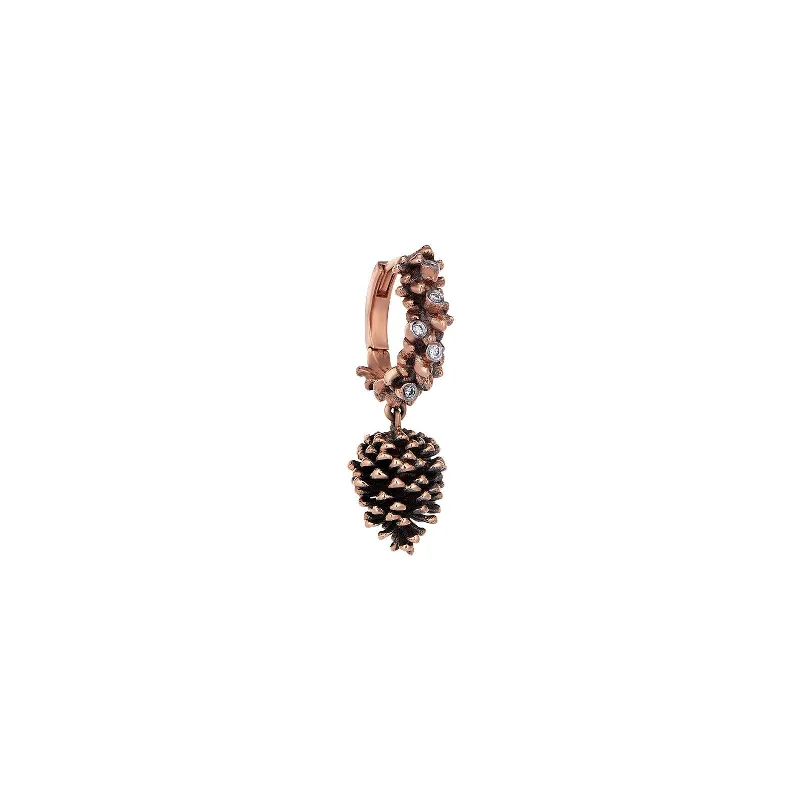 Elegant earrings for women-Dangling Pine Cone Earring