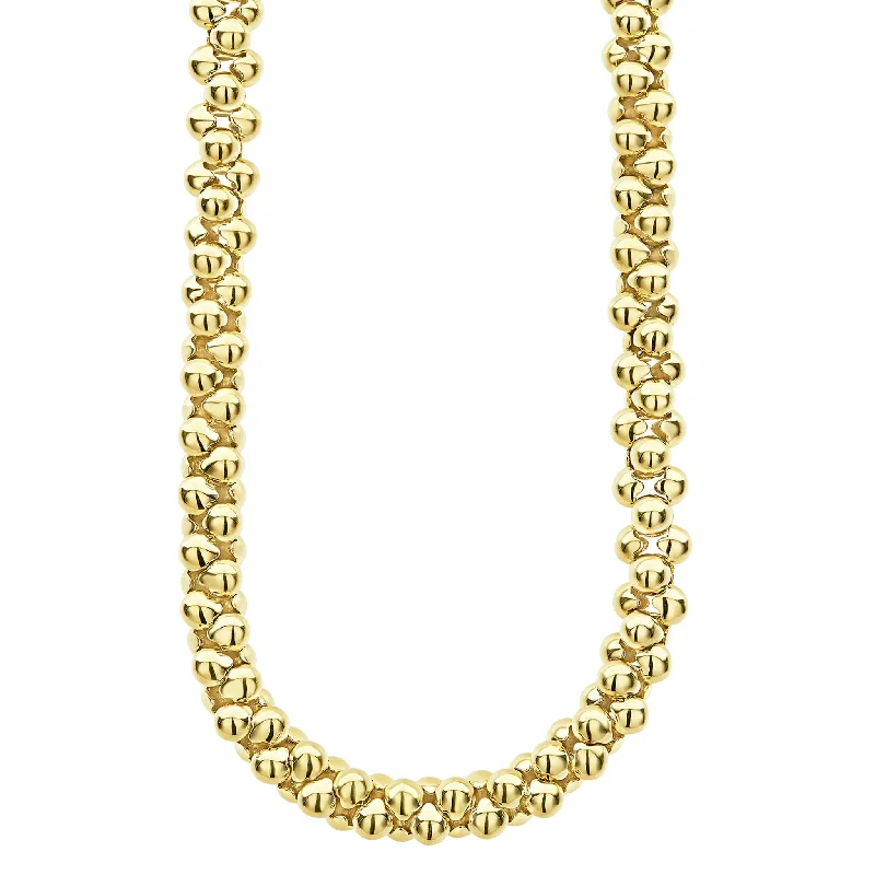 Custom gold necklace for women-Caviar Gold 18K Gold Caviar Necklace | 11mm