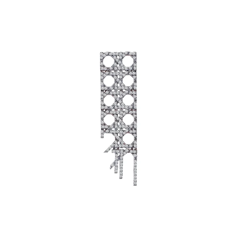 Heart-shaped diamond earrings for women-Midi Rattan Dangling Earring