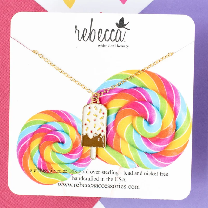 Choker with pendant for women-Dipped Ice Cream Enamel Charm Necklace Children's Jewelry