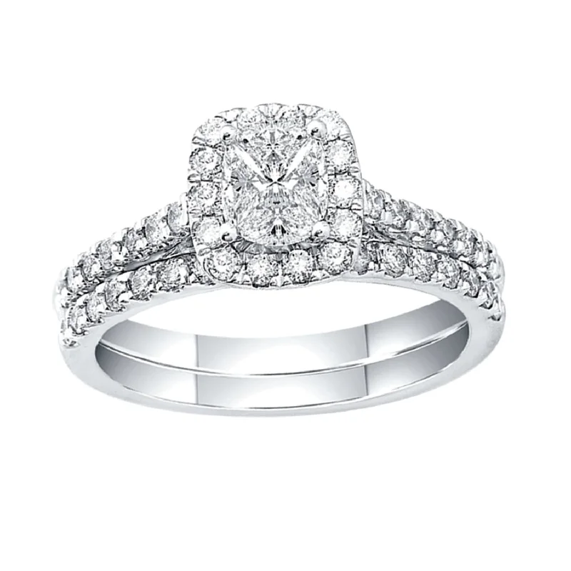 Vintage diamond engagement ring for women-14K White Gold 2 Ct.Tw. Diamond Bridal Ring