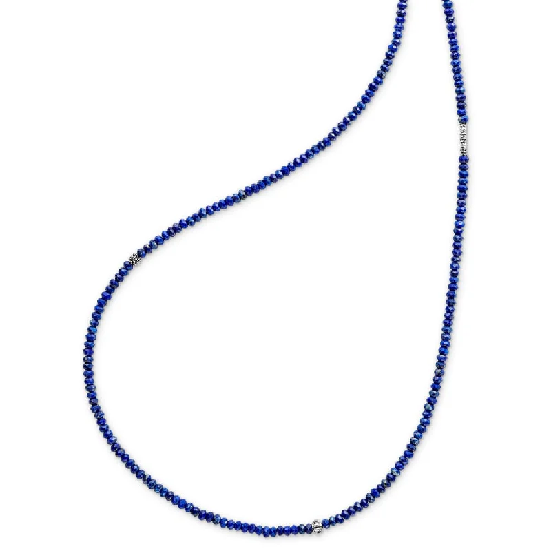 Pendant necklace for women-Caviar Icon Lapis Necklace