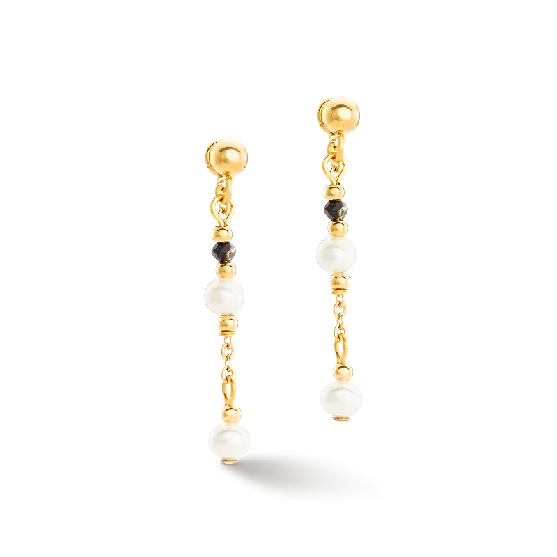 Wedding stud earrings for women-Earrings Modern Princess Freshwater Pearls gold