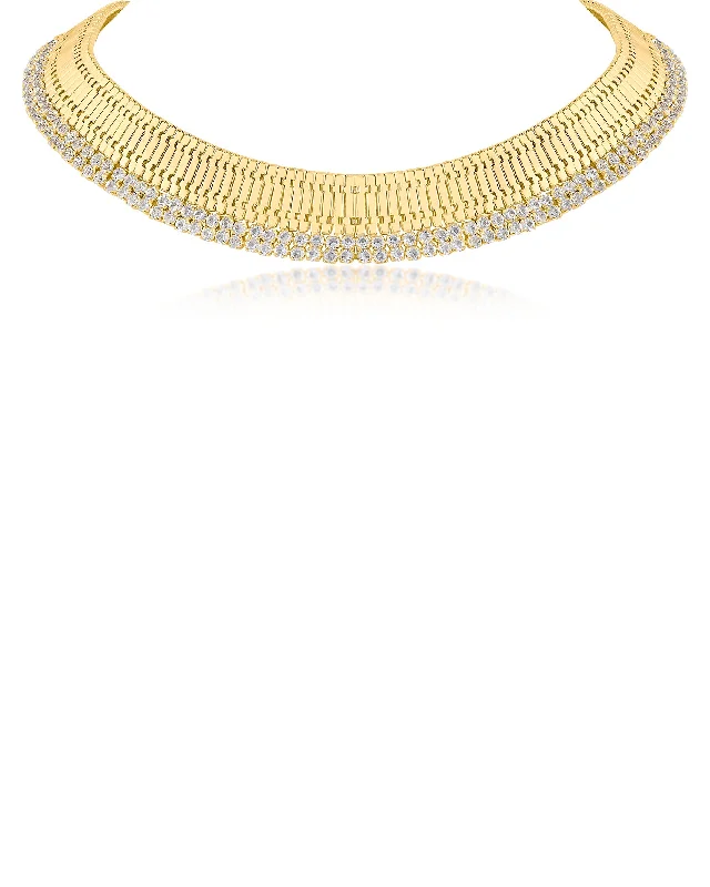 Love necklace for women-Gold Plated Collar Necklace