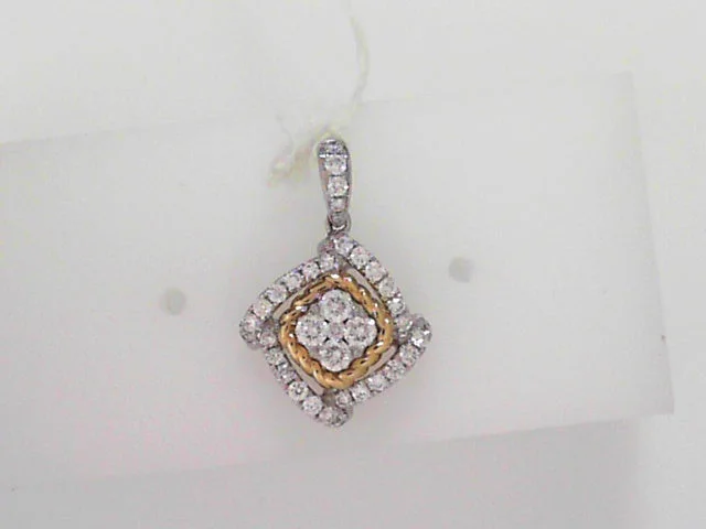 Sterling silver necklace for women-Diamond Pendant