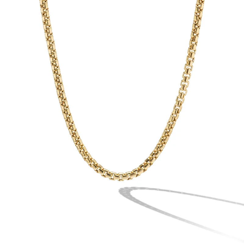 Minimalist necklace for women-Box Chain Necklace in 18K Yellow Gold\, 2.7mm