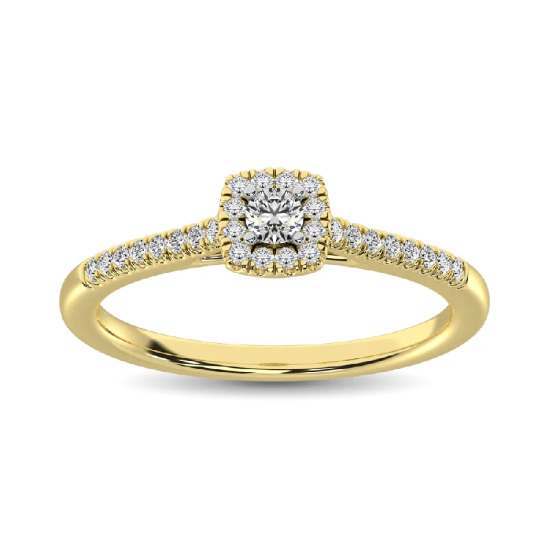 Platinum band engagement ring for women-Diamond 3/8 Ct.Tw. Bridal Ring in 10K Yellow Gold