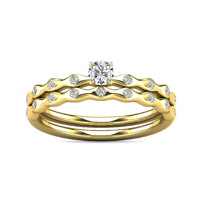 Custom engagement ring for women-Diamond 1/3 ct tw Bridal Ring in 10K Yellow Gold