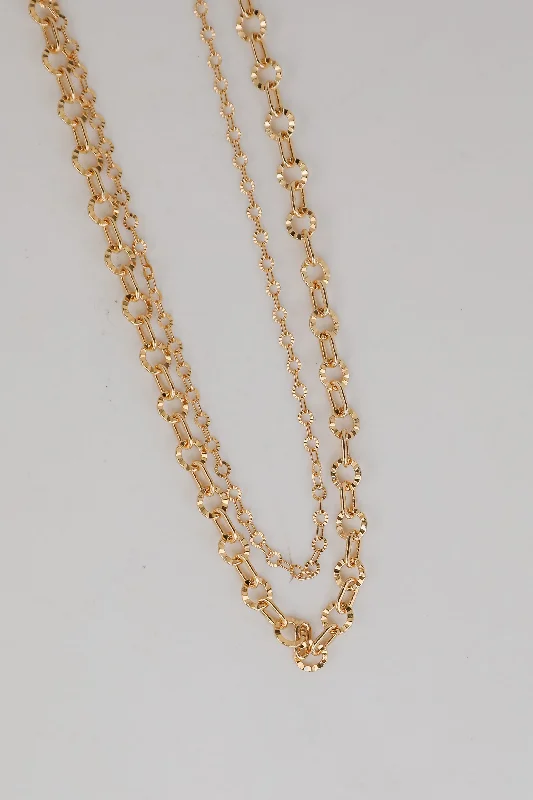 Stylish necklace for women-Sadie Gold Layered Chain Necklace