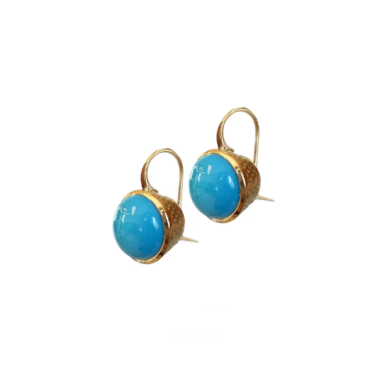 Simple diamond earrings for women-Crownwork Turquoise Earrings