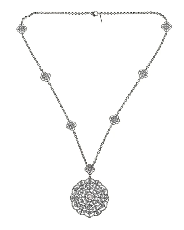 Customizable necklace for women-Pave Filigree Necklace